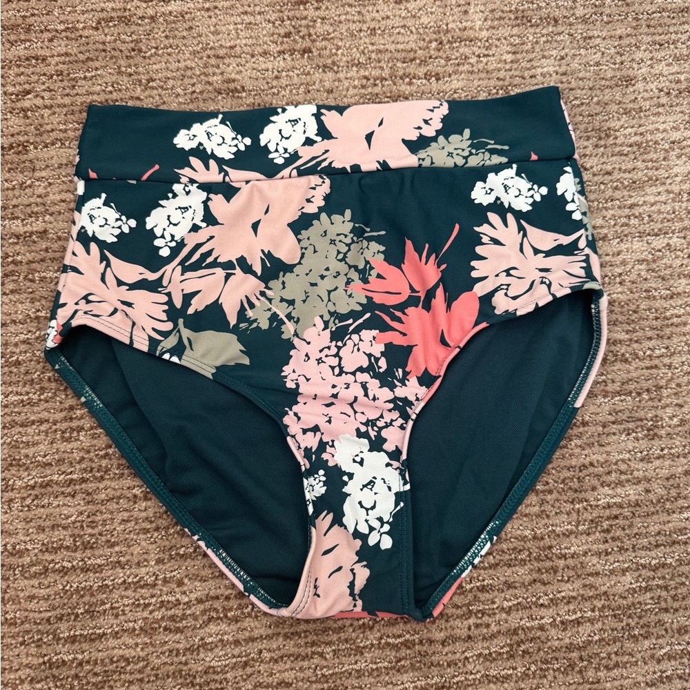 NWT Janela Bay Floral High-Waisted Swimsuit Bottoms